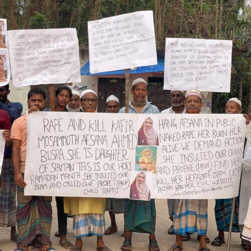 ইসলামের উপর মহিলা ব্লগারের কুৎসা রটানোর ঘটনায় জনমনে ক্ষোভের আগুন