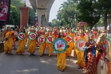 শ্রীকৃষ্ণের জন্মাষ্টমীতে হিন্দু মহাজোটের শোভাযাত্রা